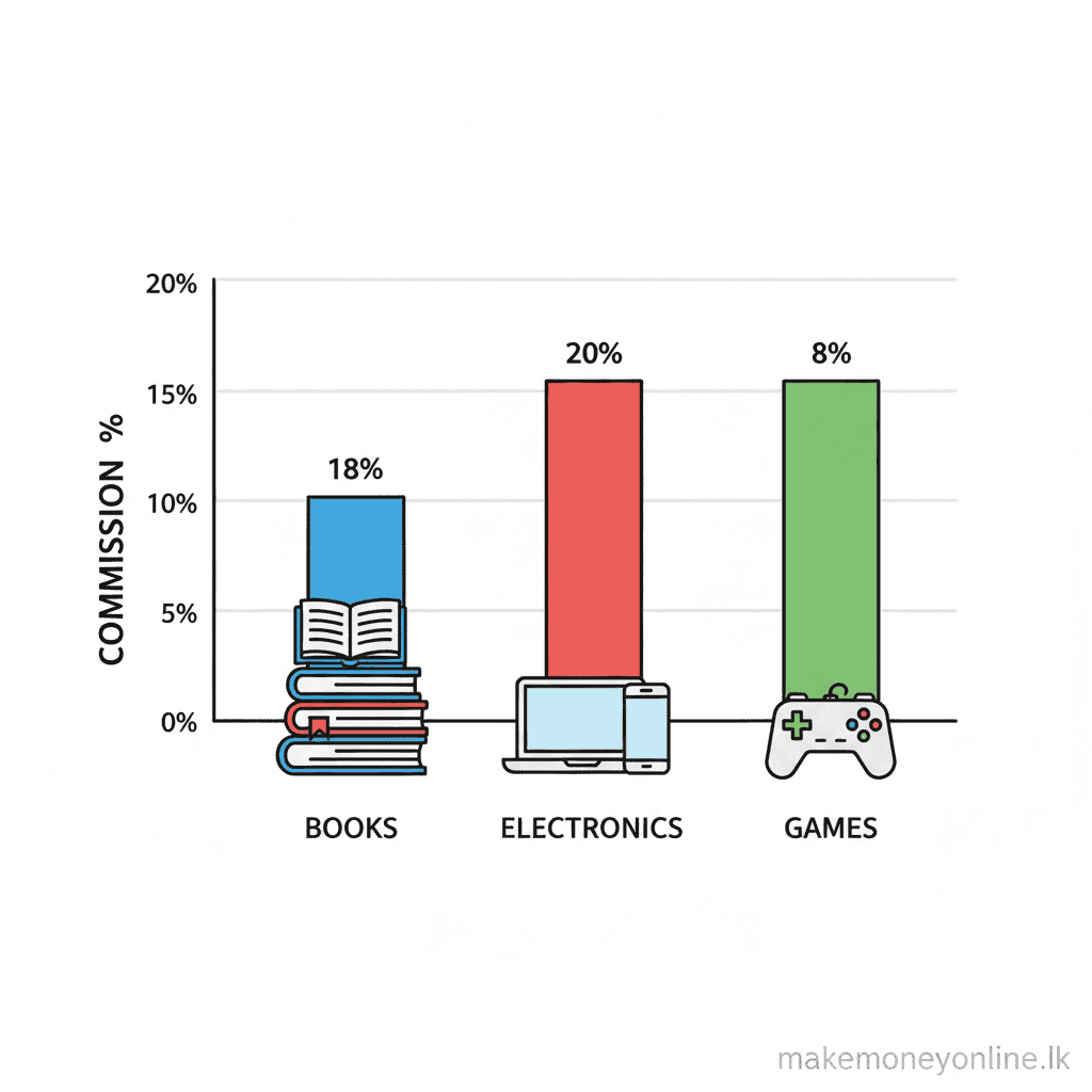 Amazon Associates commission rates comparison chart by product category