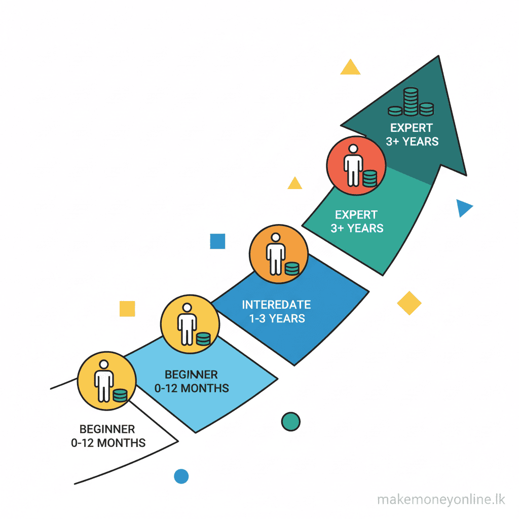 Amazon Associates income growth timeline from beginner to expert level