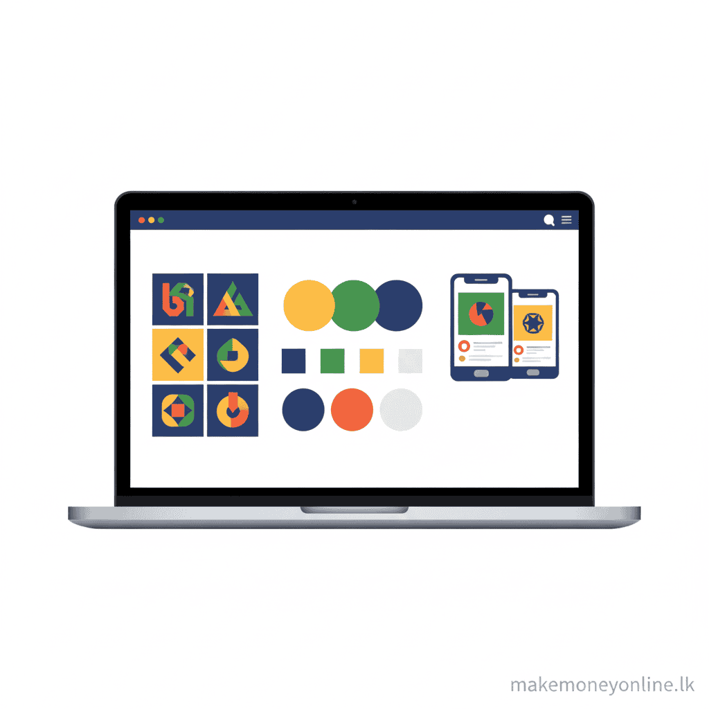 Graphic Design in Sri Lanka: Earn LKR 80,000+ Monthly (2026 Guide) Graphic design portfolio for Sri Lankan designers showing logo, social media templates, and brand identity work