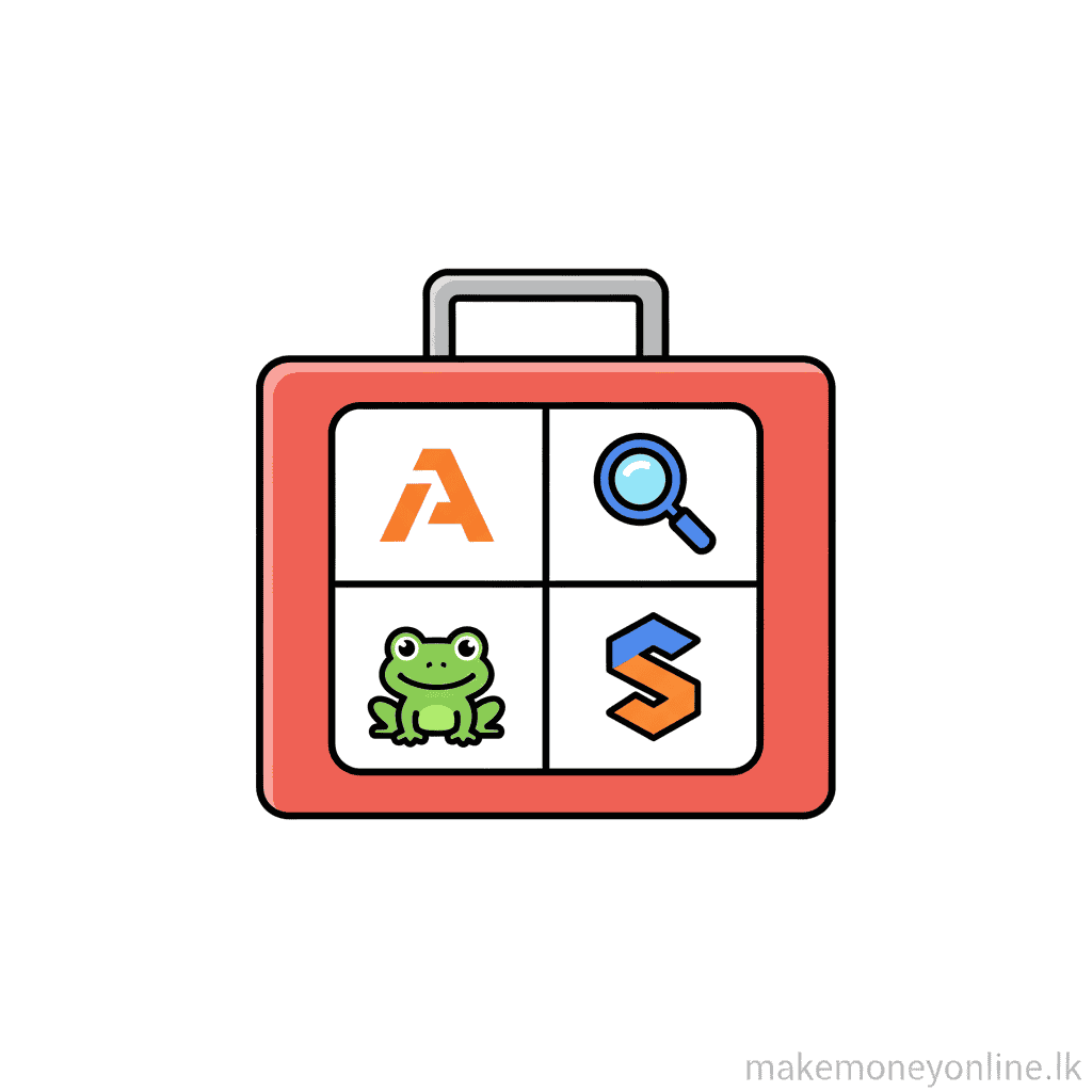 SEO Consulting in Sri Lanka: How to Earn LKR 80,000 or More Per Month (2026) SEO tools for Sri Lankan consultants including Ahrefs, Google Search Console, Screaming Frog, and Semrush
