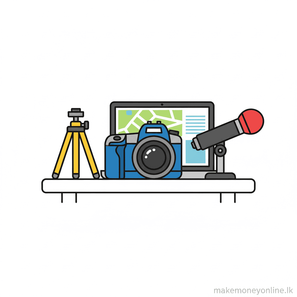 Travel Vlogging in Sri Lanka: Earn LKR 100,000+ Monthly (2026 Guide) Travel Vlogging Equipment - Travel Vlogging in Sri Lanka