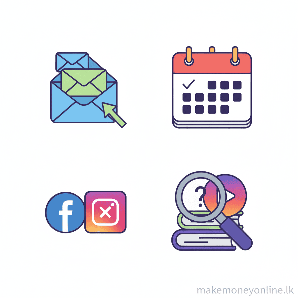 Virtual assistant services in Sri Lanka including email management, social media scheduling, and research